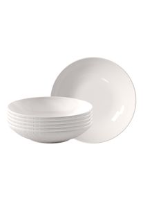 Villeroy & Boch Schale VILLEROY & BOCH "Schalen Manufacture Ice &oslash; 23,5 cm 6er Set wei&szlig;", wei&szlig;, B:23,5cm H:5cm L:23,5cm T:23,5cm &Oslash;:23,5cm, Sch&uuml;sseln, Schale, Sp&uuml;lmaschinenfest, Mikrowellensicher