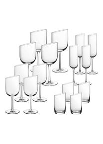 Villeroy & Boch Gl&auml;ser-Set VILLEROY & BOCH "Wein- und Sektgl&auml;ser NewMoon 16er Set transparent", bunt (transparent), B:2cm H:2cm, Glas, Trinkgef&auml;&szlig;e, Gl&auml;ser-Set, Sp&uuml;lmaschinenfest