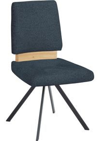 Esszimmerstuhl MASSIVLINE & MORE "Br&uuml;gge 300", grau (blau, schwarz, blau), B:48cm H:92cm T:59,5cm, Holzwerkstoff, Metall, Stoff, St&uuml;hle, Esszimmerstuhl