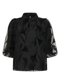 Kurzarmbluse Soaked in Luxury "Kurzarm-Bluse SLPhilomena", Damen, Gr. XS, schwarz, Obermaterial: 100% Polyester PES., Blusen Kurzarmbluse