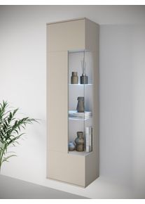 Vitrine OTTO HOME "Kenia, stehend und h&auml;ngend, T&uuml;ranschlag wechselbar", braun (kaschmir), B:45cm H:161cm T:32cm, FSC-zertifizierter Holzwerkstoff, Schr&auml;nke, Vitrine, Vitrineschrank mit Glast&uuml;ren 160 cm H&ouml;he