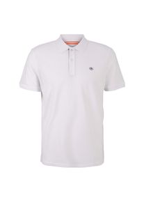 Poloshirt Tom Tailor "Poloshirt Basic Polo With Contrast 1er Pack", Herren, Gr. M, wei&szlig;, Obermaterial: 100% Baumwolle CO., Shirts Poloshirt
