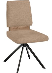Drehstuhl MASSIVLINE & MORE "Br&uuml;gge 301", hellbraun, schwarz, hellbraun, B:48cm H:92cm T:59,5cm, Holzwerkstoff, Metall, Stoff, St&uuml;hle, Drehstuhl