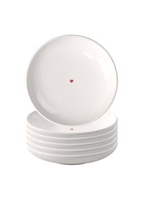 Brotteller "Brotteller With Love &oslash; 16 cm 6er Set wei&szlig;", wei&szlig;, B:16cm H:2,9cm L:16cm T:16cm &Oslash;:16cm, LIKE. BY VILLEROY & BOCH, Speiseteller, Brotteller, Sp&uuml;lmaschinengeeignet, Mikrowellengeeignet