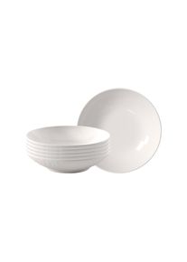 Villeroy & Boch Schale VILLEROY & BOCH "Dessertschalen Manufacture Ice &oslash; 13,2 cm 6er Set wei&szlig;", wei&szlig;, B:13,2cm H:3,8cm L:13,2cm T:13,2cm &Oslash;:13,2cm, Sch&uuml;sseln, Schale, Sp&uuml;lmaschinenfest, Mikrowellensicher