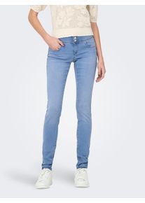 Skinny-fit-Jeans Only "ONLROYAL REG VIS BUT SK DNM PIM", Damen, Gr. M (38), L&auml;nge 30, blau (light blau denim), Denim/Jeans, Obermaterial: 69% Baumwolle, 29% Polyester, 2% Elasthan, unifarben, skinny fit kn&ouml;chellang, Jeans Skinny-fit-Jeans