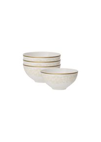 Villeroy & Boch Schale VILLEROY & BOCH "Sch&auml;lchen Ivoire &oslash; 11 cm 4er Set wei&szlig;-gold", bunt (wei&szlig;, gold), B:11cm H:5,3cm L:11cm T:11cm &Oslash;:11cm, Sch&uuml;sseln, Schale, Sp&uuml;lmaschinenfest