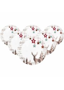 Speiseteller Seltmann Weiden "Speiseteller Life Christmas &oslash; 28,3 cm 6er Set wei&szlig;-braun", bunt (wei&szlig;, braun), B:28,3cm H:2,4cm L:28,3cm T:28,3cm &Oslash;:28,3cm, Speiseteller, Speiseteller, Sp&uuml;lmaschinengeeignet, Mikrowellengeeignet, Ofenfest, Salamandergeeignet, K&uuml;hlschrankgeeignet, Gefrierschrankgeeignet