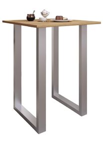 Bartisch Vcm "Holz Bartisch Stehtisch Tisch Tresen Xona 80x80", braun (silber, honig, eiche), B:80cm T:80cm, Tische, Bartisch
