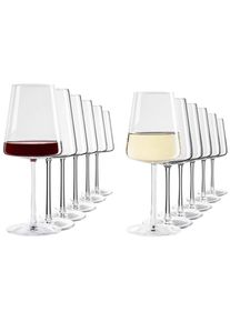 Gl&auml;ser-Set ST&Ouml;LZLE "Rot- und Wei&szlig;weingl&auml;ser Power 520 ml + 400 ml 12er Set transparent", bunt (transparent), B:2cm H:2cm, Glas, Trinkgef&auml;&szlig;e, Gl&auml;ser-Set, sp&uuml;lmaschinenfest, wunderbar alltagstauglich, sehr bruchsicher