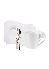 Villeroy & Boch Becher VILLEROY & BOCH "Becher-Set NewWave 6er Set wei&szlig;", wei&szlig;, B:29cm H:21,5cm, Trinkgef&auml;&szlig;e, Becher, Sp&uuml;lmaschinengeeignet, Mikrowellenfest