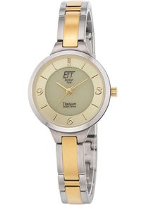 Solaruhr ETT "Solar Drive", gold (titanfarben, goldfarben, goldfarben), Armbanduhren, Damen, Solaruhr, Armbanduhr, Damenuhr, Titan