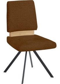 Esszimmerstuhl MASSIVLINE & MORE "Br&uuml;gge 300", braun (rost, schwarz, rost), B:48cm H:92cm T:59,5cm, Holzwerkstoff, Metall, Stoff, St&uuml;hle, Esszimmerstuhl