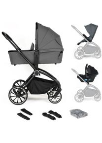 Kombi-Kinderwagen BABYGO "Harmony 3in1", Baby, grau, Aluminium, Polyester, Kinderwagen Kombi-Kinderwagen, inkl. Babyschale mit Adaptern
