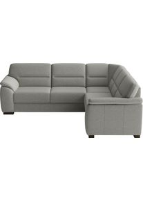 Sit & More Ecksofa SIT & MORE "Montego", stone, B:255cm H:88cm T:225cm, 100% Polyester, Sofas, Ecksofa, wahlweise mit Bettfunktion und Schubkasten
