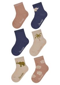 Socken Sterntaler "Socken 6er-Pack Elefant", Kinder, Gr. 18, beige, Obermaterial: 85% Baumwolle CO. 12% Polyamid PA. 3% Elasthan EL., Socken Socken