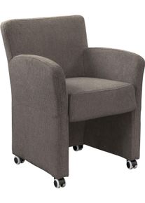 Sessel exxpo - SOFA FASHION "Intenso, Loungesessel, modern", braun, B:66cm H:85cm T:48cm, Zusammensetzung: PES 95%, NY 5%, Sessel, Sessel, hohe Bodenfreiheit, frei im Raum stellbar, hoher Sitzkomfort