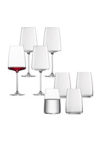 Gl&auml;ser-Set ZWIESEL GLAS "Wein- und Wassergl&auml;ser Vivid Senses 8er Set transparent", bunt (transparent), B:2cm H:2cm, Glas, Trinkgef&auml;&szlig;e, Gl&auml;ser-Set, Sp&uuml;lmaschinengeeignet