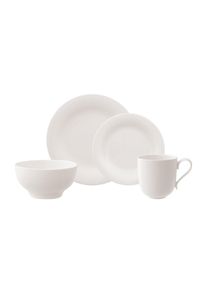 Villeroy & Boch Geschirr-Set VILLEROY & BOCH "Kombi-Set New Cottage Basic 4er Set wei&szlig;", wei&szlig;, 4, Porzellan, Geschirr-Sets, Geschirr-Set, Sp&uuml;lmaschinengeeignet, Mikrowellenfest