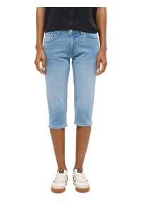 Slim-fit-Jeans Mustang "Damen Style Rebecca Capri", Damen, Gr. 29, 402 mittelblau, Denim/Jeans, 90% Baumwolle, 8% Polyester, 2% Elasthan, unifarben, slim fit, Jeans Slim-fit-Jeans
