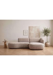 Ecksofa Home Affaire "OSTRUP Rundsofa, L-Form, Naturt&ouml;ne, Boucle oder Chenille", cream, B:278cm H:73cm T:152cm, 100% Polyester, Sofas, Ecksofa, Breite 278 cm, organische Form mit sanften Rundungen