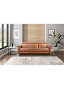 3-Sitzer OTTO HOME "LUND B: 222 cm - OTTO. Verl&auml;ssliche Qualit&auml;t. Mit Relaxfunktion", braun (cognac), B:222cm H:97cm T:100cm, Kunstleder 100% Polyurethan, Sofas, 3-Sitzer, in 2 Sitzen (links/rechts), manuell/elektrisch (USB-C), Kopfteilverst.