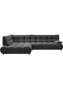 Ecksofa Home Affaire "Graceland, mit klappbarer Armlehne, Breite 324 cm", grau (anthrazit), B:324cm H:85cm T:211cm, 100% Polyester, Sofas, Ecksofa, mit eleganter Steppung, Rundumbezug & weicher Polsterung