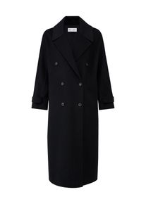Wollmantel RICANO "Wollmantel Mirella", Damen, Gr. XS, schwarz, Obermaterial: 50% Wolle WO. 50% Polyester PES., weit, V-Ausschnitt, M&auml;ntel Wollmantel, Handgefertigt, aus feinster Double-Face Wool