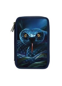 Buntstift Depesche "2-Fach Federtasche Schlange Adventure World 5,5 x 12 x 19 cm blau-gr&uuml;n", Kinder, bunt (blau, gr&uuml;n), Kunststoff, Stifte Buntstift