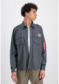 Oversize-Shirt Alpha Industries "Urban Military Shirt", Herren, Gr. M, grau (vintage grau), Obermaterial: 100% Baumwolle, Shirts Oversize-Shirt