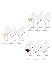 Gl&auml;ser-Set ST&Ouml;LZLE "Wein- und Sektgl&auml;ser Quatrophil 18er Set transparent", bunt (transparent), B:2cm H:2cm, Glas, Trinkgef&auml;&szlig;e, Gl&auml;ser-Set, Sp&uuml;lmaschinengeeignet