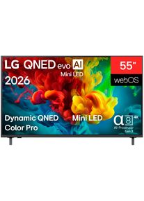 LG QNED-Fernseher "55QNED82B6B", Energieeffizienz: F, schwarz, 55 &Prime;, Fernseher, QNED-Fernseher