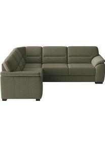 Sit & More Ecksofa SIT & MORE "Montego", olive, B:255cm H:88cm T:225cm, 100% Polyester, Sofas, Ecksofa, wahlweise mit Bettfunktion und Schubkasten