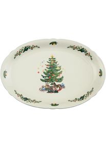 Servierplatte Seltmann Weiden "Servierplatte Marieluise Weihnachten 34,1 x 26,3 cm wei&szlig;-gr&uuml;n", bunt (wei&szlig;, gr&uuml;n), B:26,3cm H:3,5cm L:34,1cm T:34,1cm, Porzellan, Servierplatten, Servierplatte, Sp&uuml;lmaschinengeeignet, Mikrowellengeeignet, Ofenfest, Salamandergeeignet, K&uuml;hlschrankgeeignet, Gefrierschrankgeeignet
