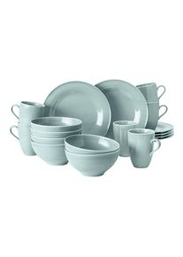 Geschirr-Set Seltmann Weiden "Fr&uuml;hst&uuml;cks-Set Beat Color Glaze 18er Set", blau (arktisblau), 18, Porzellan, Geschirr-Sets, Geschirr-Set, Sp&uuml;lmaschinengeeignet, Mikrowellenfest, Ofenfest
