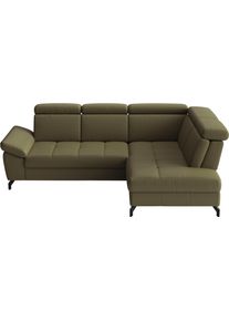Sit & More Ecksofa SIT & MORE "Vanity", olive, B:254cm H:84cm T:197cm, Sofas, Ecksofa, Inkl.Sitz-,Kopf-und Armteilverstellung