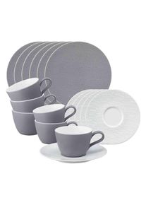 Geschirr-Set Seltmann Weiden "Kaffeeservice Life Fashion 18er Set", grau (elegant grau), 18, Porzellan, Geschirr-Sets, Geschirr-Set, Sp&uuml;lmaschinengeeignet, Mikrowellenfest, Ofenfest
