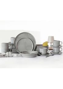 Creatable Kombiservice, Hellgrau, Keramik, 30-teilig, 250 ml,250 ml, lebensmittelecht, stapelbar, Geschirr, Geschirrsets, Kombiservice