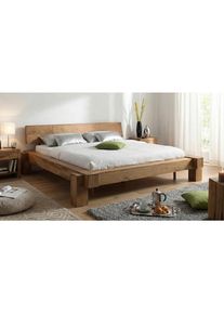 Mid.you Balkenbett, Akaziefarben, Holz, Akazie, Hartholz, Holz, H&ouml;he ca. 25 cm, 180x200 cm, Schlafzimmer, Betten, Einzel- & Doppelbetten