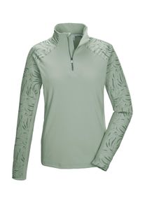 Langarmshirt Killtec "KSW 56 WMN FLX SHRT", Damen, Gr. 38, graugr&uuml;n, Obermaterial: 69% Polyester, 31% Elasthan, ohne Ausschnitt, Shirts Langarmshirt, Damen Funktionsshirt: warm, hoher Komfort, Stehkragen, Kinnschutz