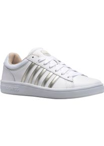 Sneaker K-Swiss "Court Winston W", Damen, Gr. 40, silber (wei&szlig;, silbergoldfarben), Leder, Schuhe Sneaker