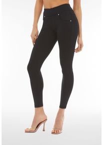 Leggings Freddy "NOW SKINNY YOGA", Damen, Gr. M (38), N-Gr, schwarz, Web, Obermaterial: 78% Polyester, 22% Elasthan, skinny fit lang, Hosen Leggings, mit umschlagbaren Taillenbund