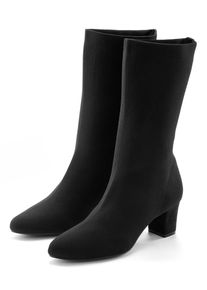 Stiefelette Lascana "Sock-Boot, Schlupf-Stiefel, Ankle Boots", Damen, Gr. 42, schwarz, Obermaterial: 100% Textilmaterial. Decksohle: 100% Lederimitat. Futter: 100% Textilmaterial. Laufsohle: 100% Synthetik, unifarben, Basic, Schuhe Stiefelette, aus elastischem Material im eleganten Look und Blockabsatz