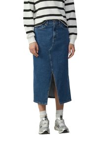 Jeansrock QS, Damen, Gr. 32, blau, Denim/Jeans, Obermaterial: 99% Baumwolle, 1% Elasthan, unifarben, regular fit ca. Mitte Wade, R&ouml;cke Jeansrock, mit Schlitz