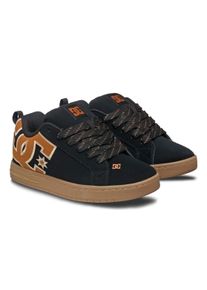 Sneaker DC Shoes "Court Graffik", Herren, Gr. 40 EU, schwarz (schwarz, braun, gum), Obermaterial:57.05% Leder, 28.2% Synthetikmaterial, 13.87% Polyester, 0.88% Textil., Schuhe Sneaker