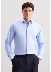 Businesshemd Seidensticker "Schwarze Rose", Herren, Gr. XXL (46), normale &Auml;rmell&auml;ngen, blau, 100% Baumwolle, unifarben, regular fit, 2-Knopf-Manschette, Hemden Businesshemd, Regular 1/1 Kentkragen Uni