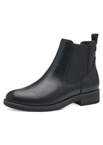 Chelseaboots Tamaris, Damen, Gr. 38, schwarz, Elastischer Einsatz, Lederimitat, unifarben, Schuhe Chelseaboots, Stiefelette, Businessschuh mit Blockabsatz, Chelseaboot