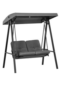 Outsunny Two-Seater Garden Swing Bench, with Adjustable Canopy - Dark Grey | Aosom Ireland