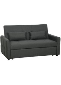 HOMCOM Three-Way Two-Seater Sofa Bed - Charcoal Grey | Aosom Ireland