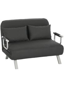 HOMCOM Two-Seater Click-Clack Sofa Bed - Charcoal Grey | Aosom Ireland